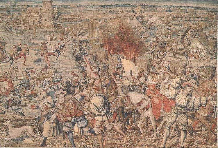 Bernard van orley The Battle of Pavia tapestry, France oil painting art